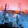 train bridge in winter