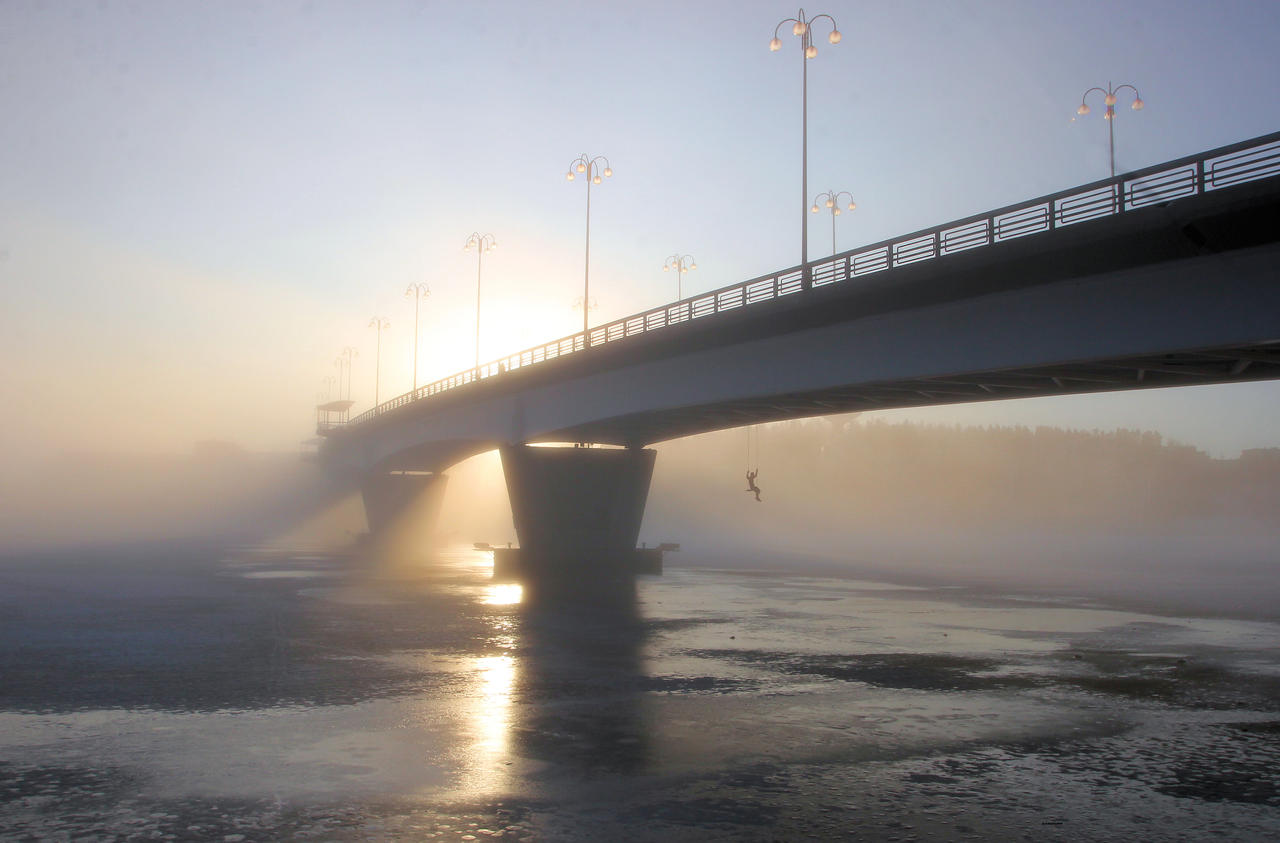 bridge in the fog