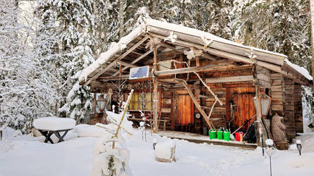 Our cabin in winter