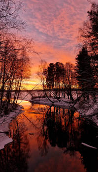 A colorful sunset in Finland.