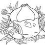 Sleeping bulbasaur lineart