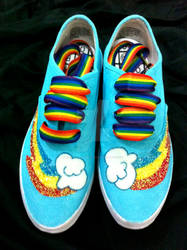 Rainbowdash Bronie Styled Shoes by CosplayPropMaster