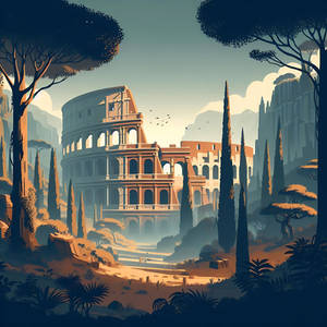 Colosseum In An Enchanted Forest