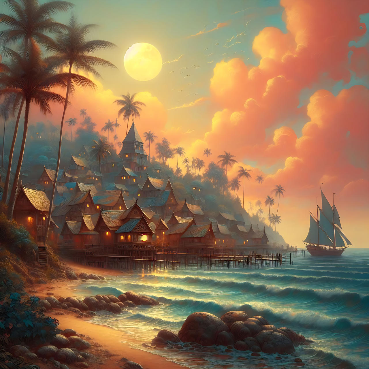 Beachside Village by RWArtPrints on DeviantArt