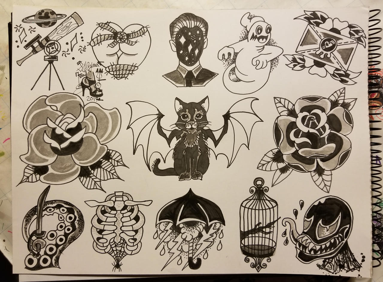 Traditional Tattoo Flash by frankenthing on DeviantArt