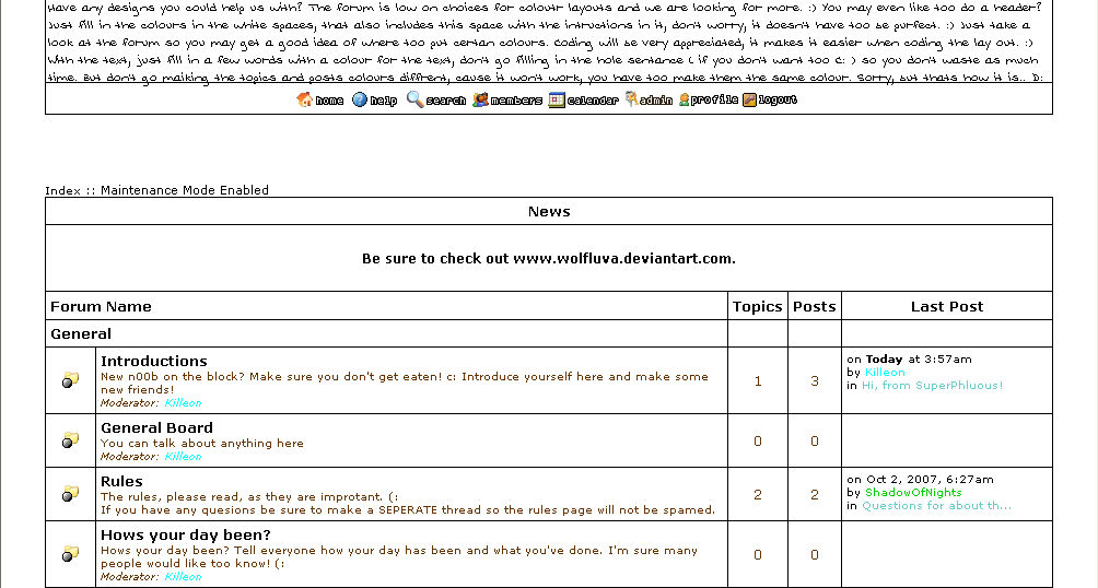 Forum layout contest by WolfLUVA on DeviantArt