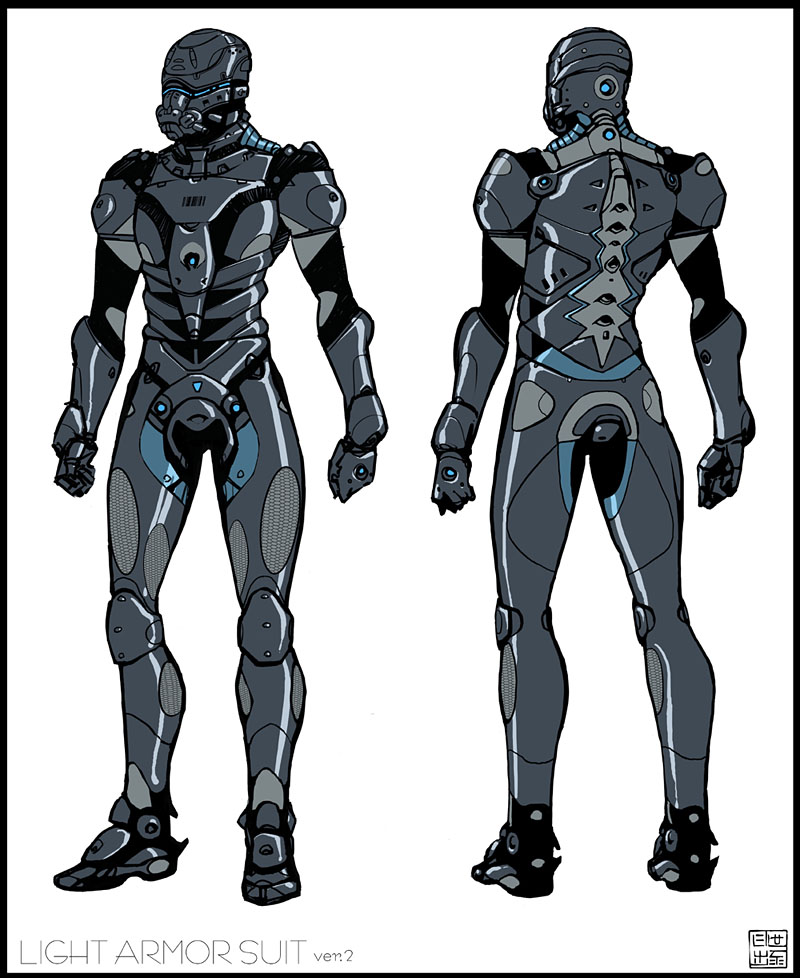 futuristic light armor suit