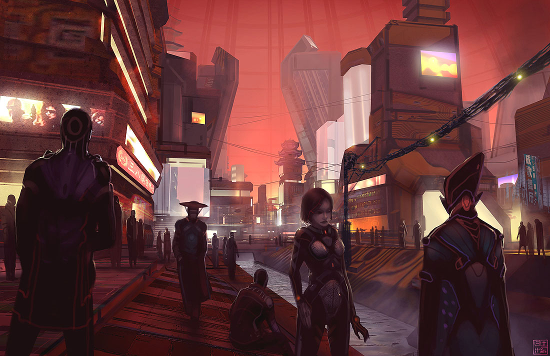 Eclipse Phase Martian Street by Hideyoshi