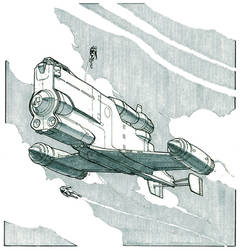 Inktober - Retro Spaceship