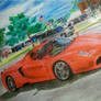 Ferrari Enzo crayon drawing