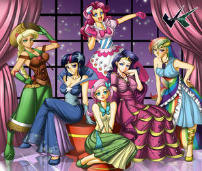 Commission: MLP Gala Dresses Human Versions by jadenkaiba