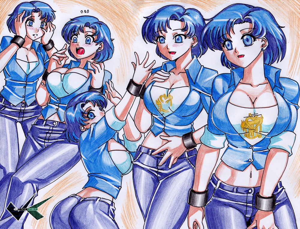 Commission: Sailor Mercury Mask Henshin Part 2