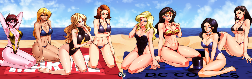 COMMISSION : MARVEL VS DC at The Beach