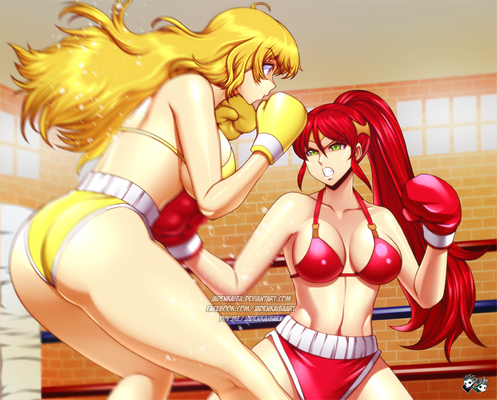 COMMISSION : Yang VS Pyrrha -  ROUND 1