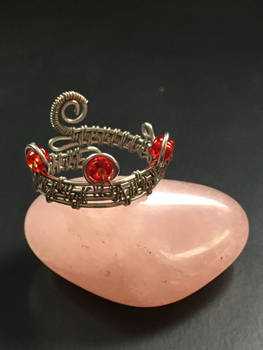 Wire wrap ring red beeds 
