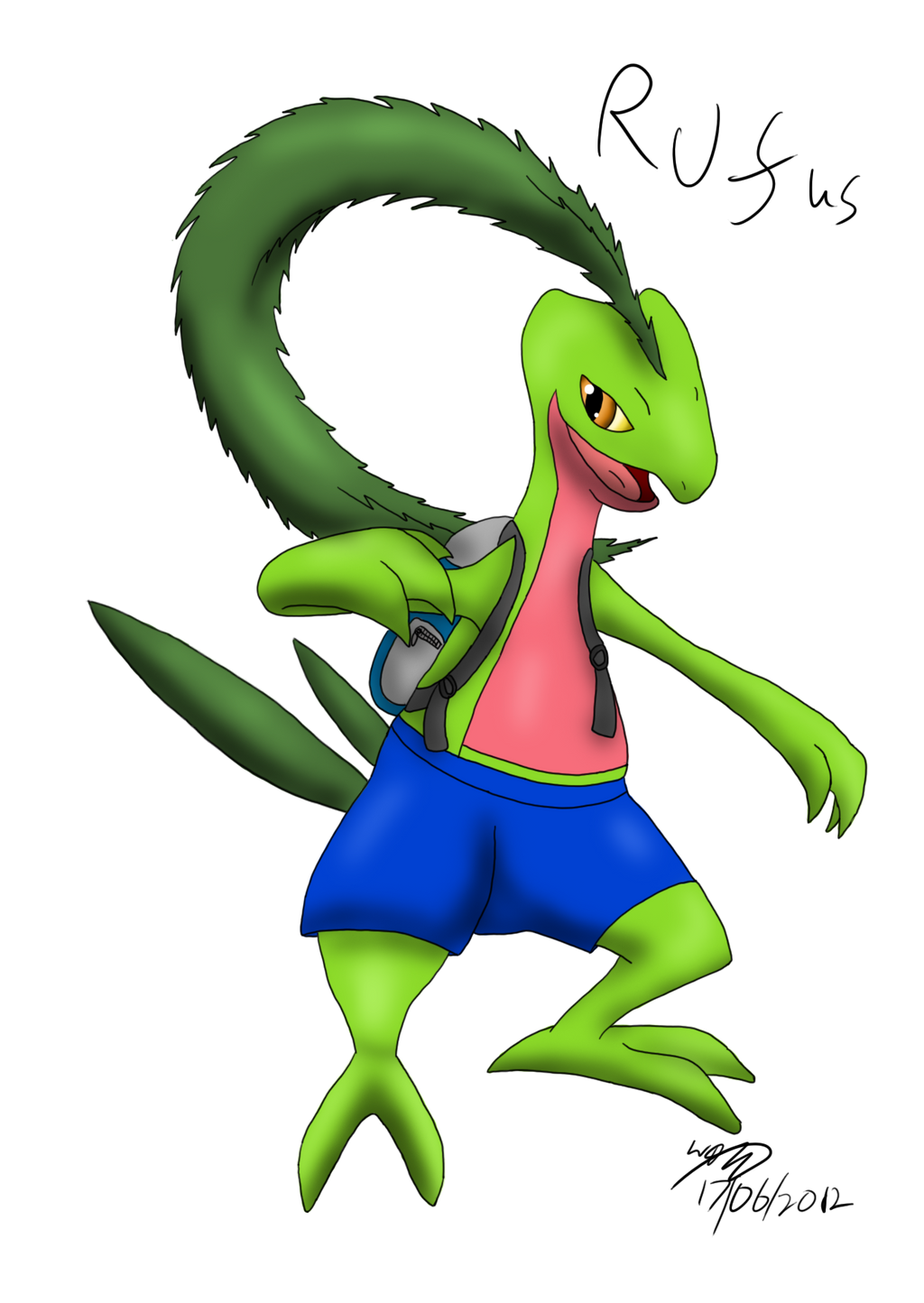 Pokemon Ruffuf Rufus the Sub-Grovyle by Threehorn on DeviantArt