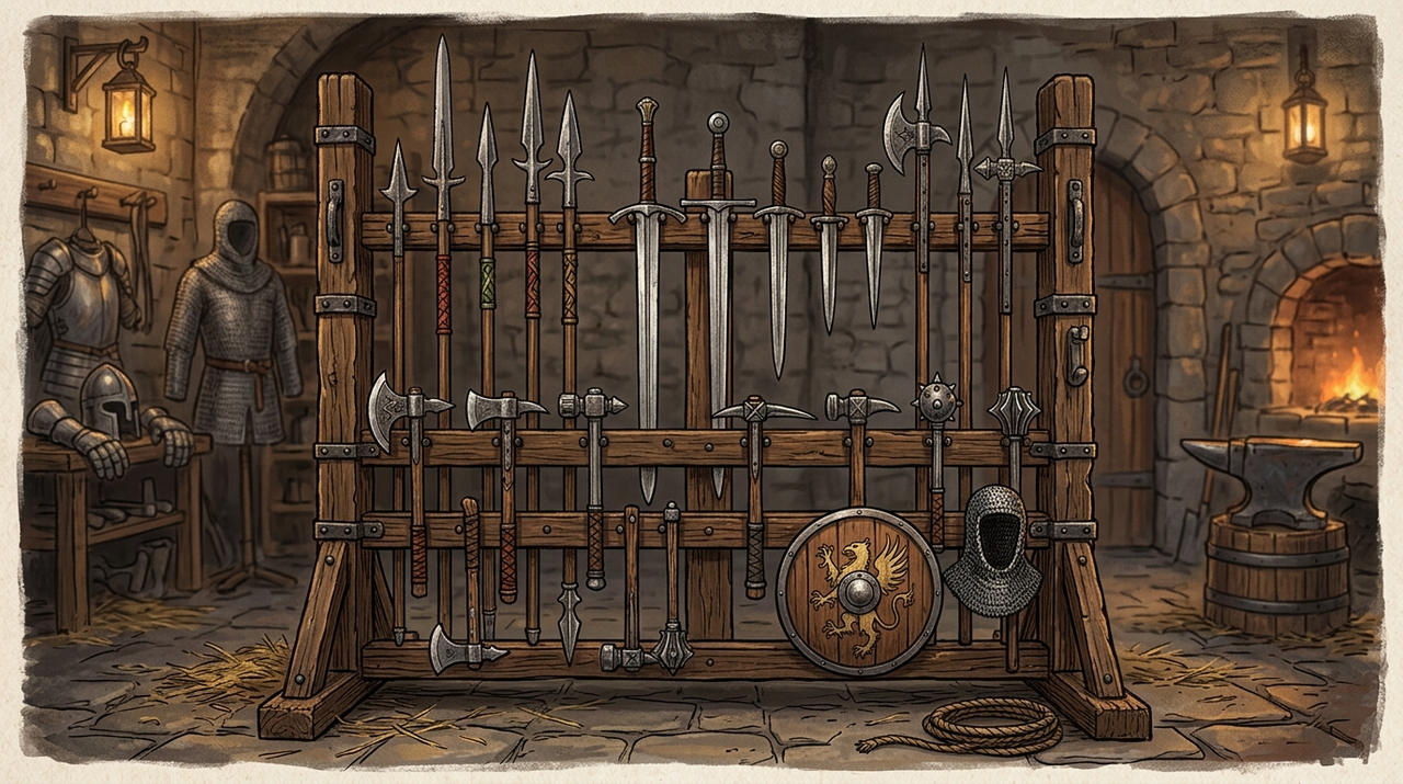 weapon rack by mattimeocornflower on DeviantArt