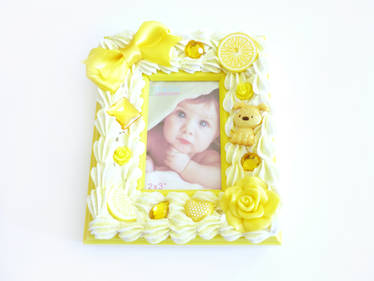 Lemon Yellow Decoden Picture Frame