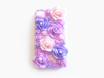 Purple and Pink Rose Garden Deco iPhone 4/4s Case