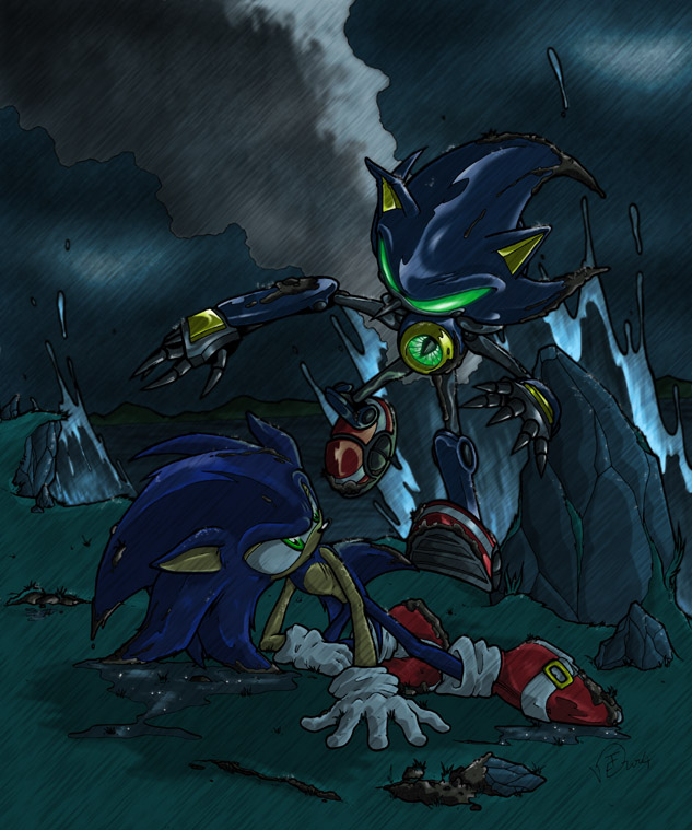 Cliff-top battle by Swirlything