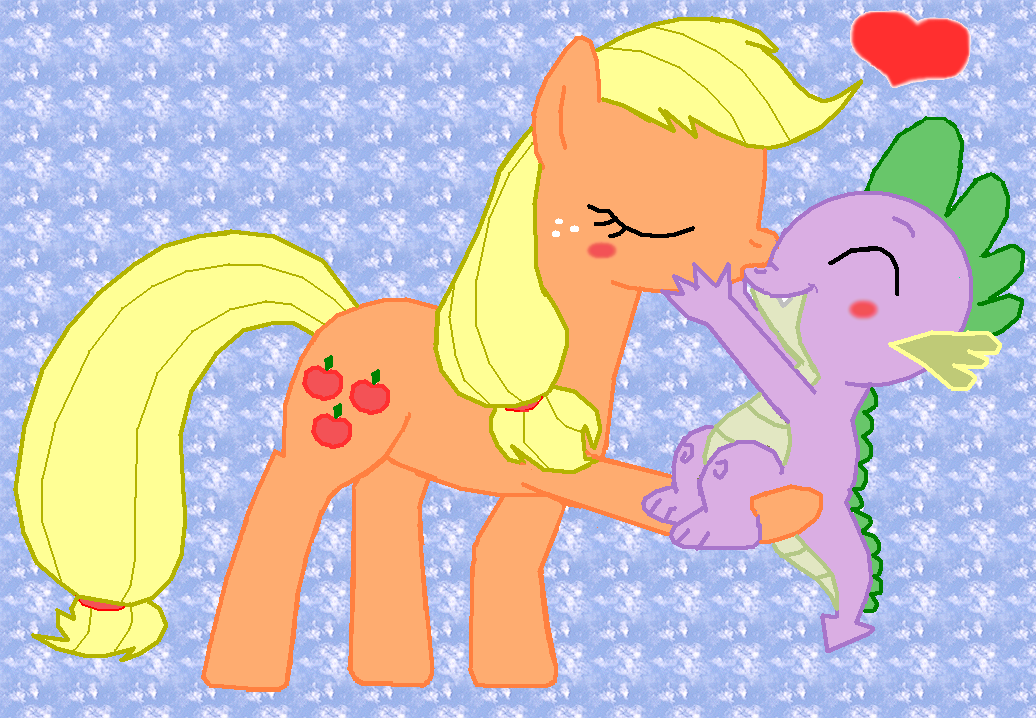 AJ and Spike kissing