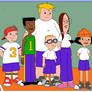 The Recess gang in their gym attire