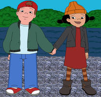 TJ and Spinelli holding hands