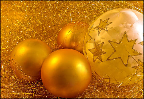 Golden Christmas Ornaments