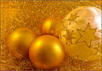 Golden Christmas Ornaments by PinkFireFly