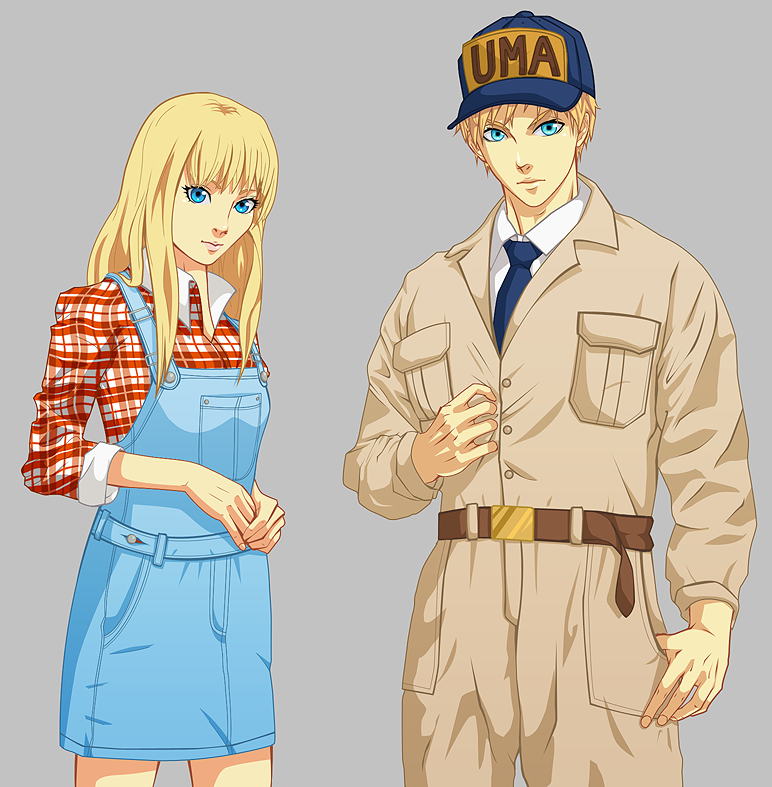 Gray and Claire sprites by PinkFireFly