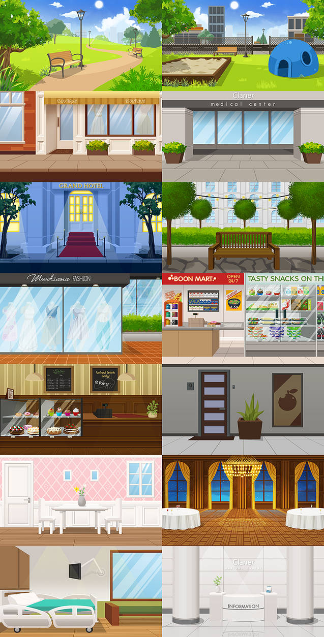 Selection of visual novel backgrounds by PinkFireFly on DeviantArt