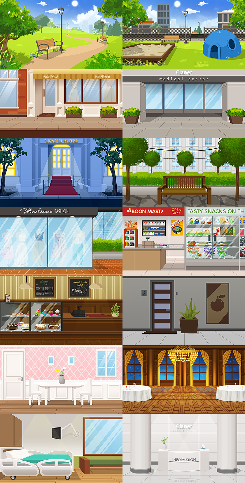 Selection of visual novel backgrounds by PinkFireFly