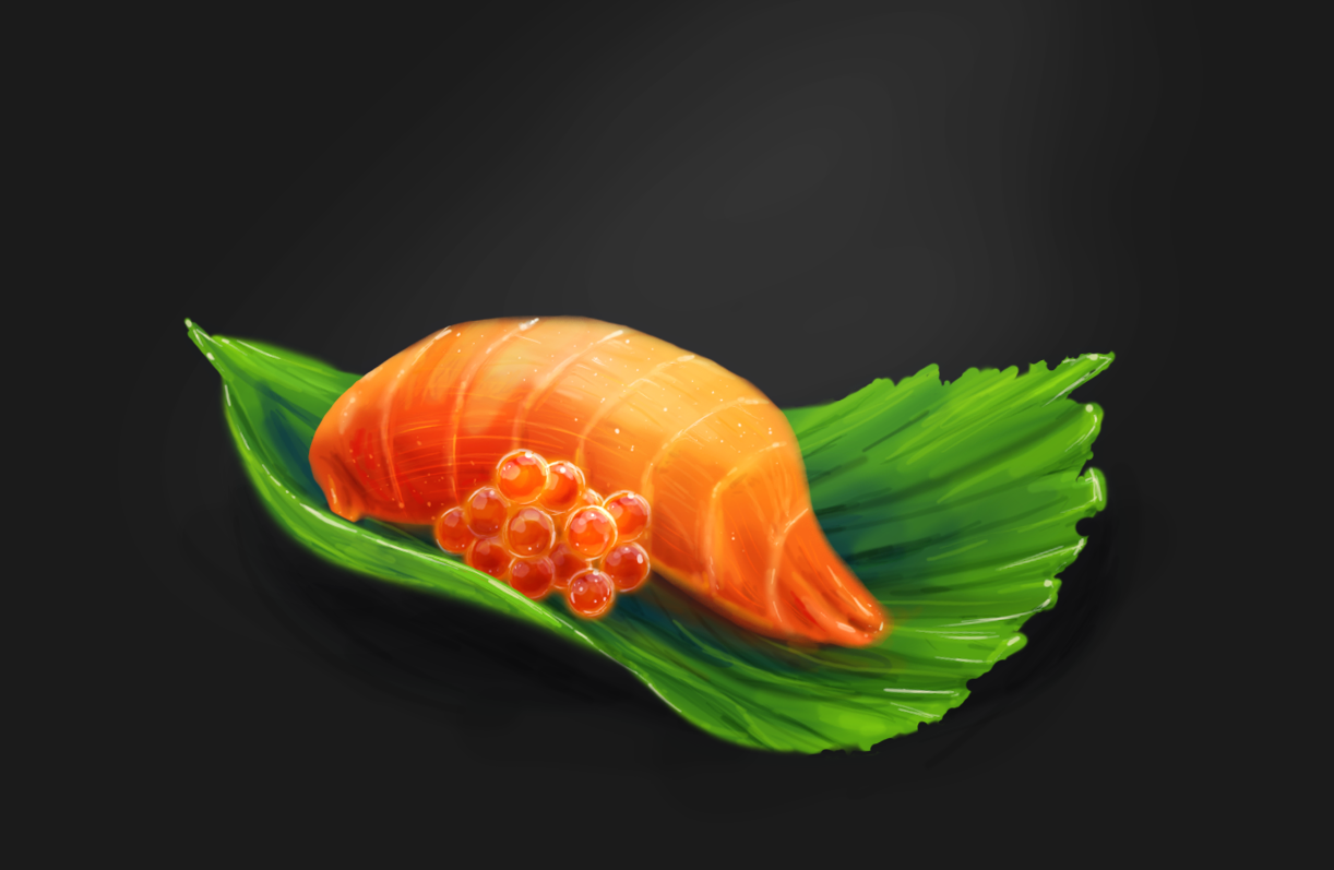 Speedpainting sushi by PinkFireFly