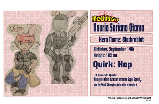 My Hero Academia OC: Nourio Otomo / Blackrabbit!