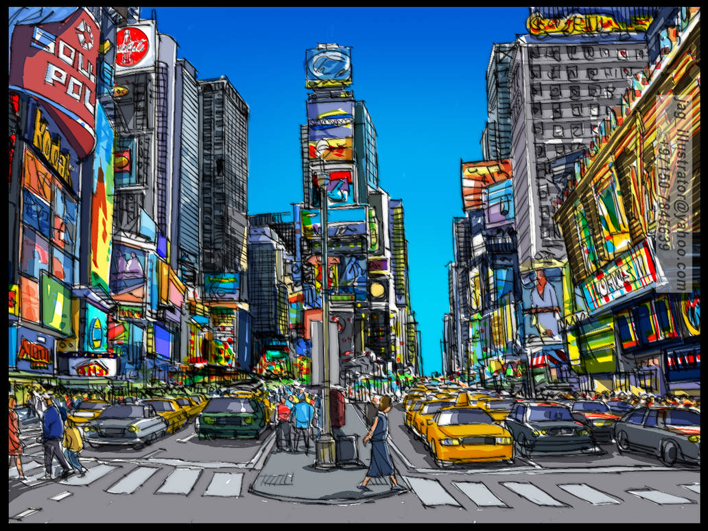 Times Square by JagIllustrator on DeviantArt