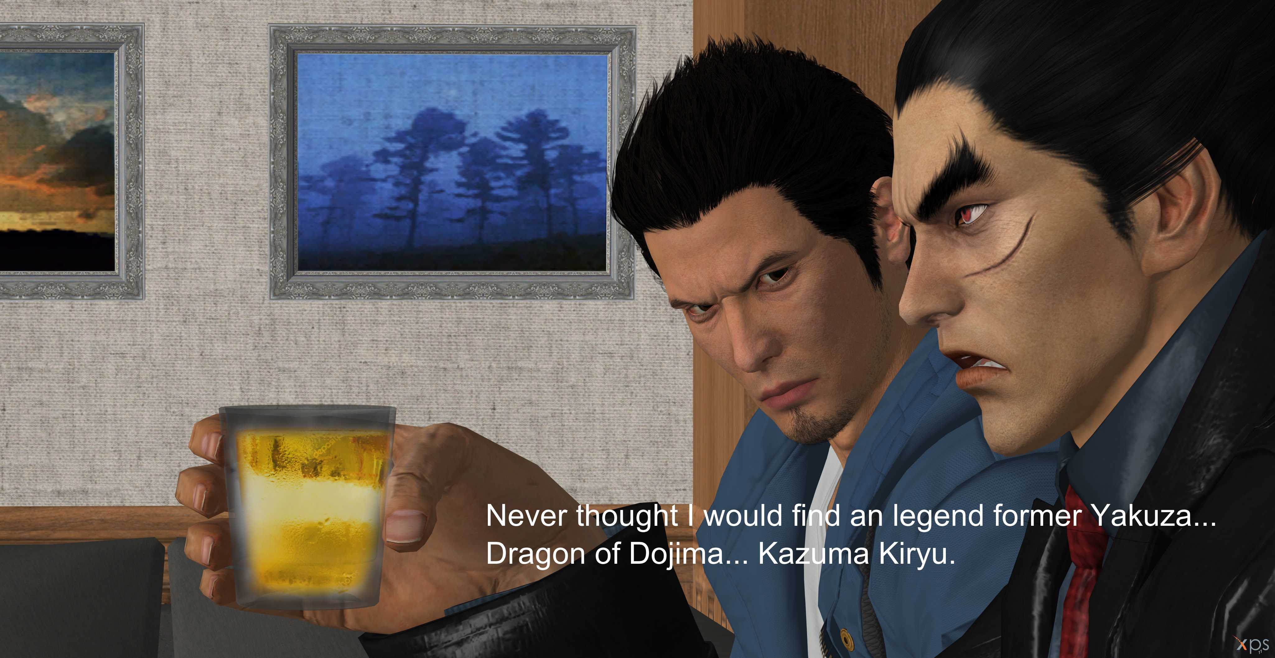 kiryu baka mitai yakuza 0 in a bar