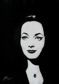 Morticia Addams b/w Portrait