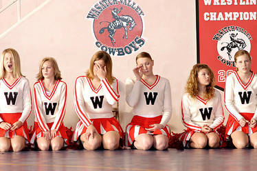 bored cheerleaders