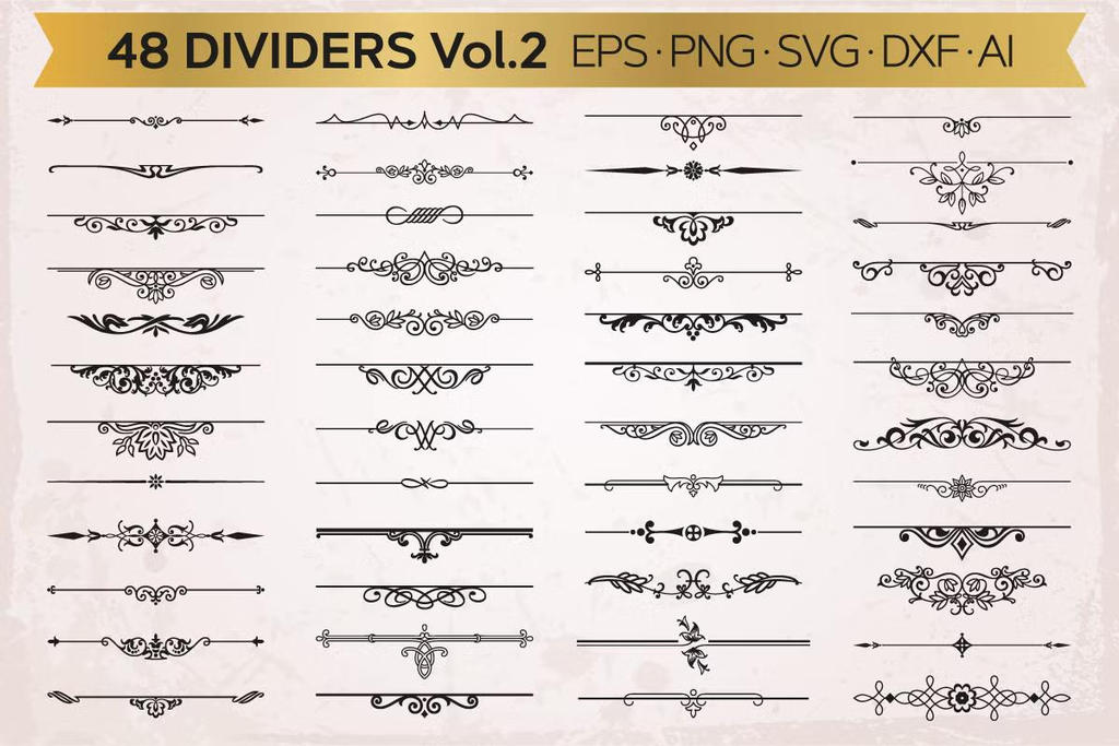 48 Vector Divider Design Elements by nendasupanin on DeviantArt