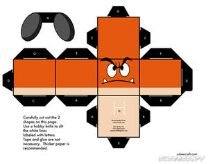 Goomba papercraft template