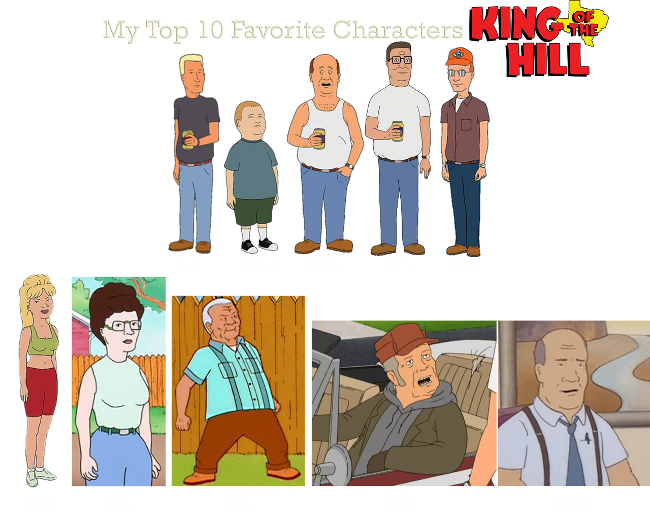 My Top 10 Favorite Characters King of the Hill by banielsdrawings on