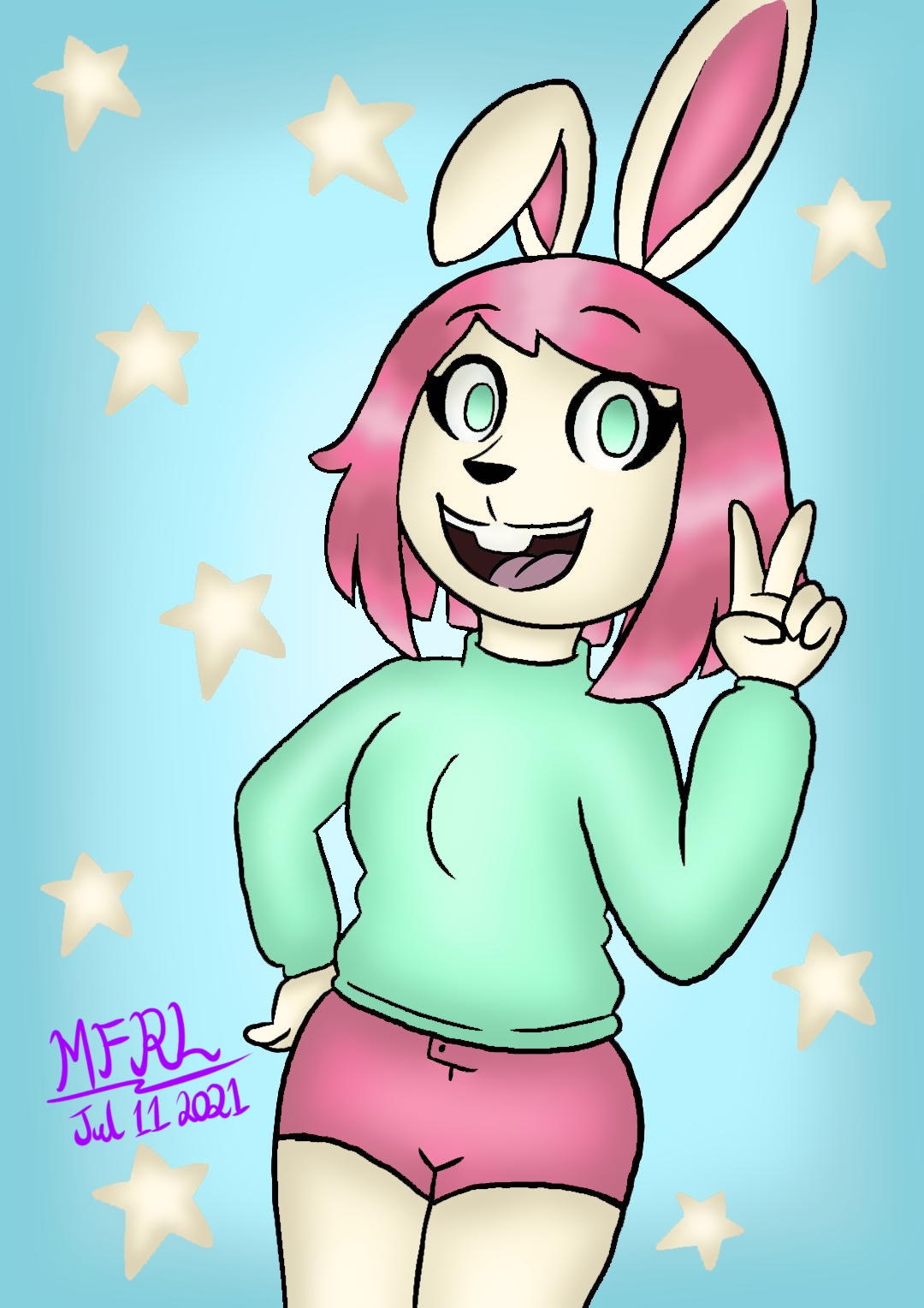 Minty the Rabbit in My Style (Shades) by MarthaSatriyoArts on DeviantArt