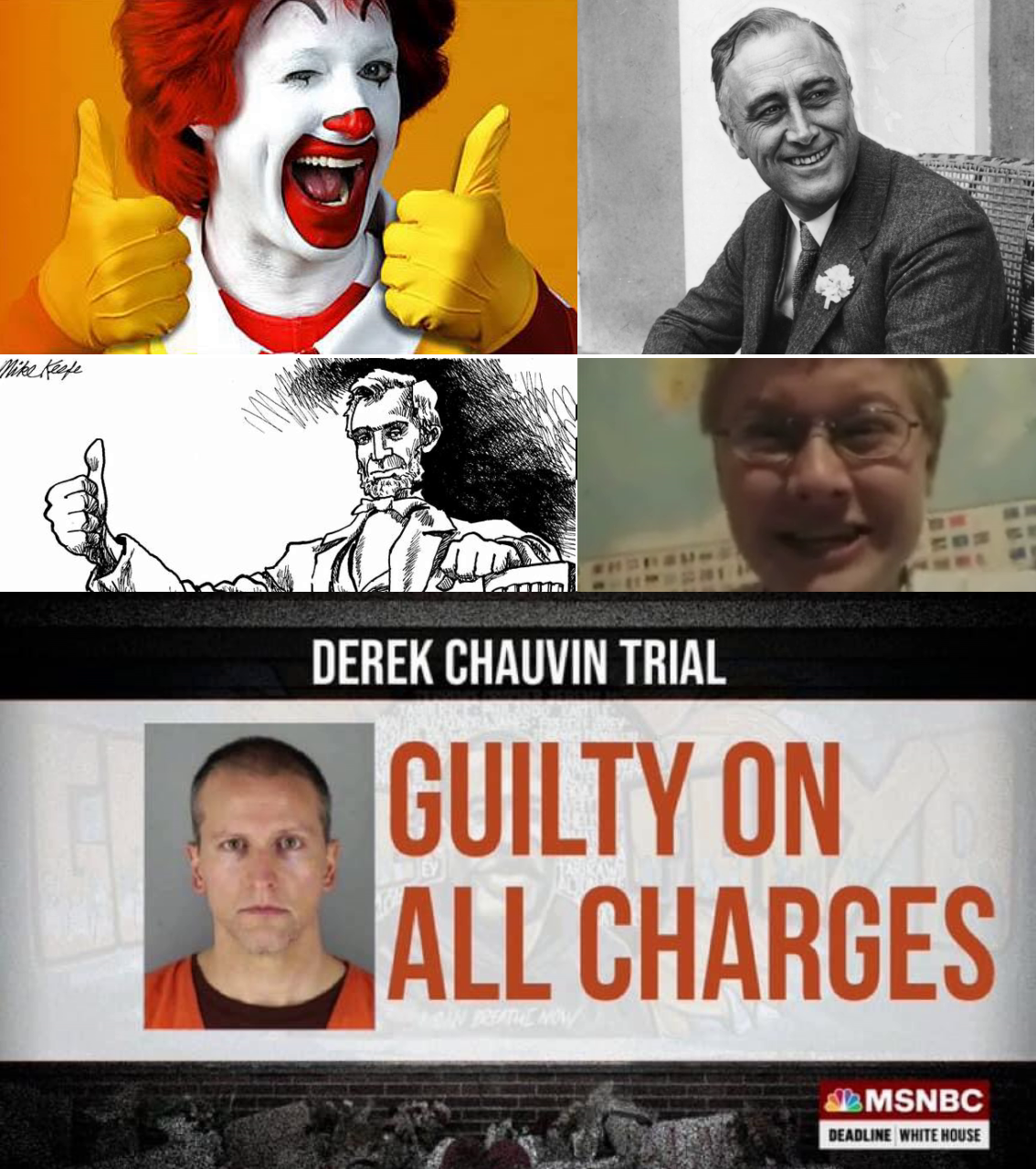 4 People Celebrates Derek Chauvin being Guilty.