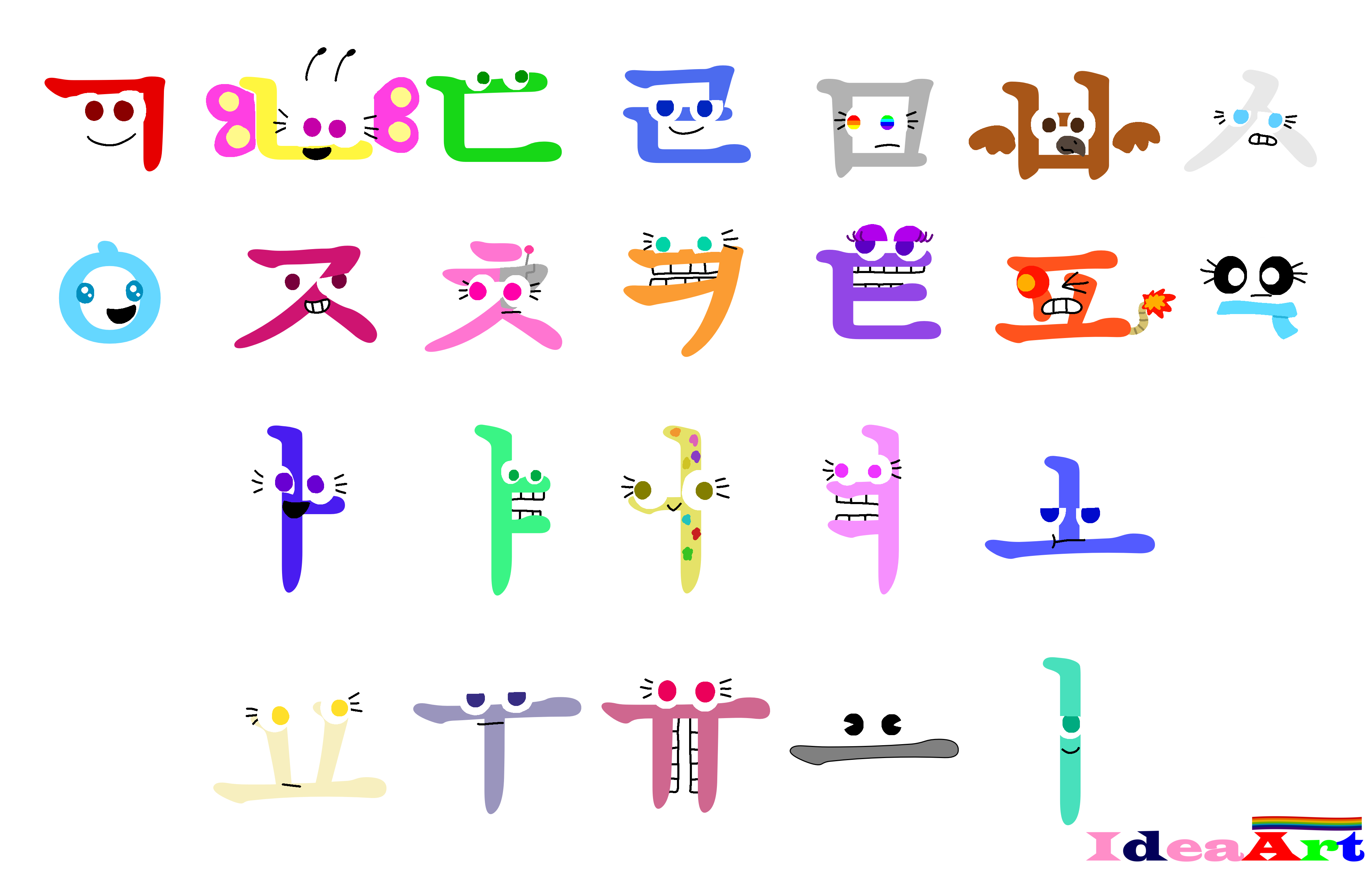 Korean Hangul Single jamos have faces by yesideaart27 on DeviantArt