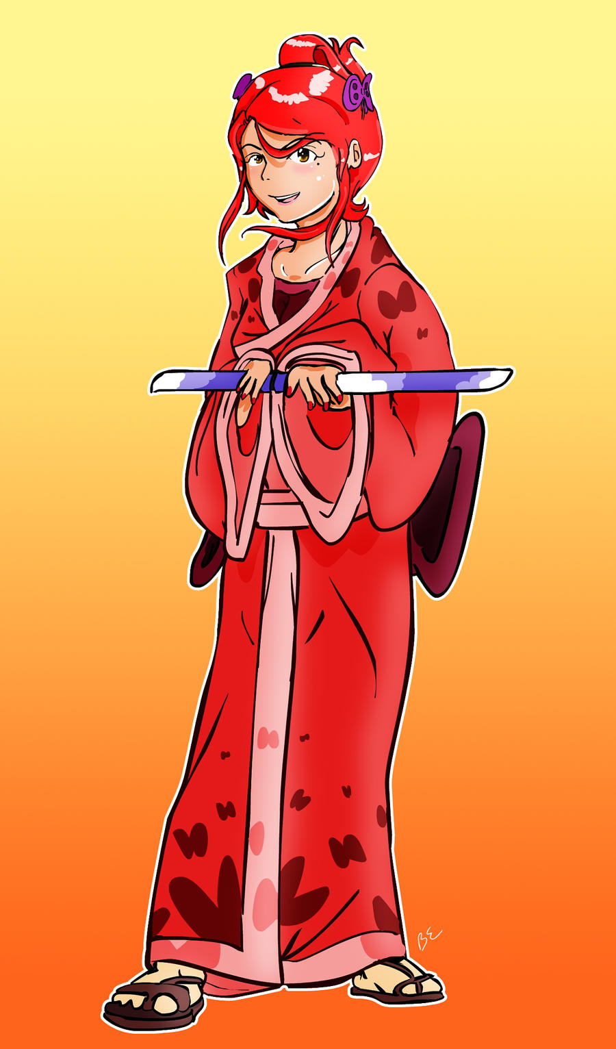 Commission:Red Kimono Girl