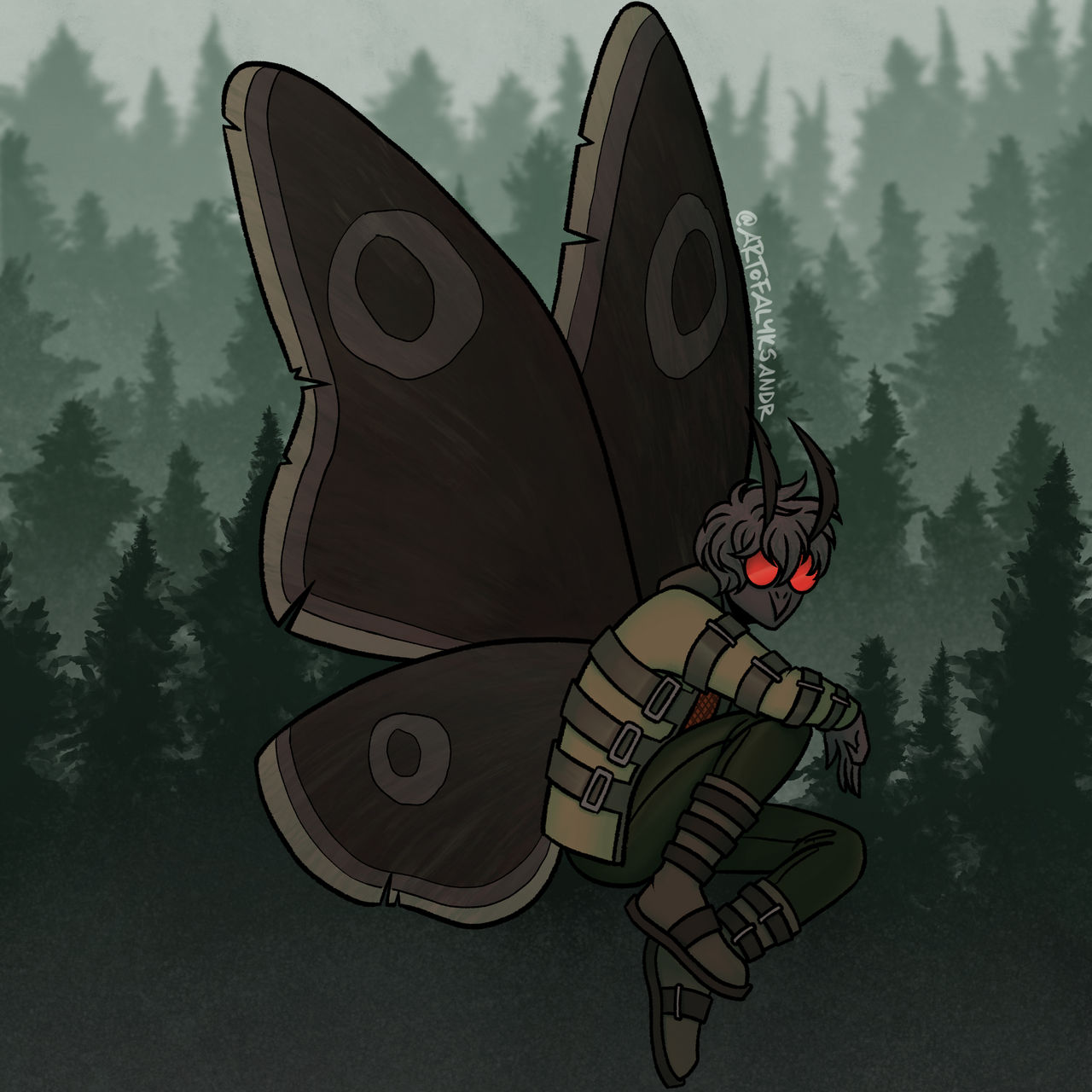 Mothman64 Mothman (my beloved) by ArtofAlyksandr on DeviantArt