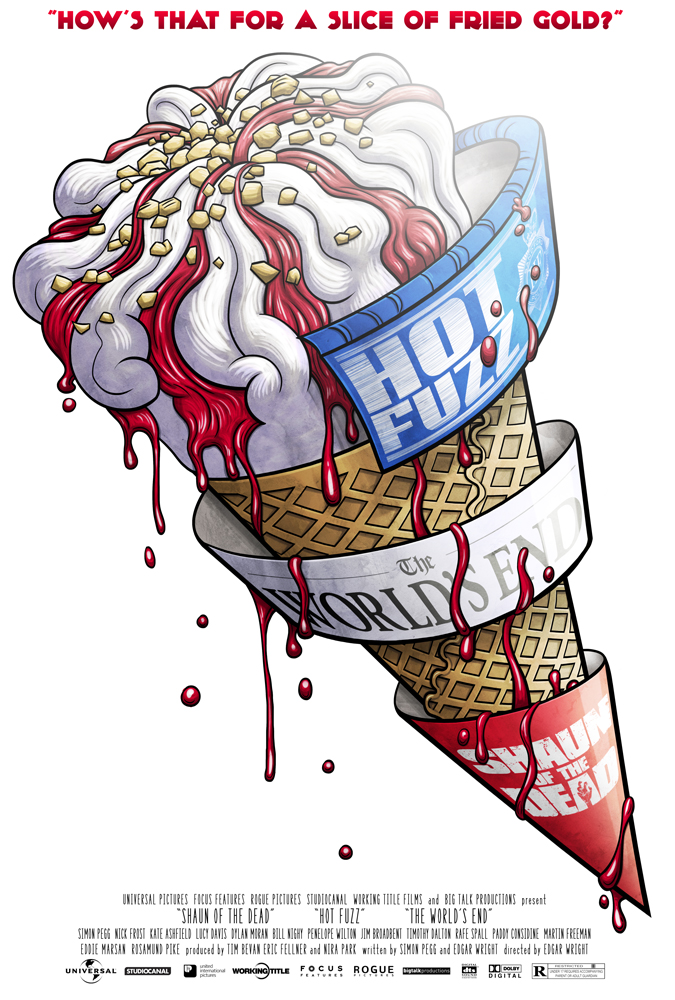 The Three Colours Cornetto Trilogy Movie Poster By TomBerryArtist On the-three-colours-cornetto-trilogy-movie-poster-by-tomberryartist-on