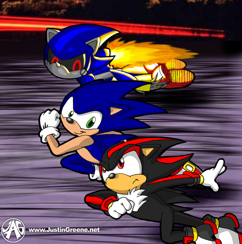 Sonic vs. Shadow Race(+ audience) quik art
