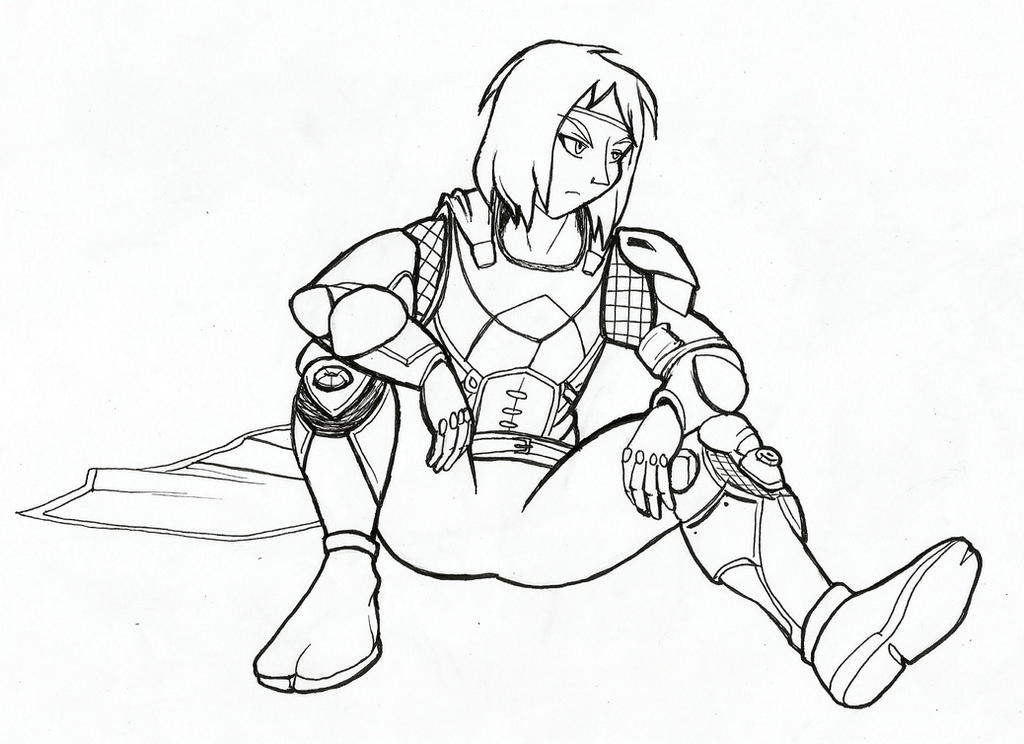 Awoken Hunter (AnimeCwboy) - Destiny 2 (Inktober) by JustinGreene