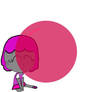 vampire bubblegum girl blowing bubble gum